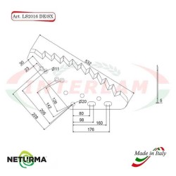 LS2016DX - Knife for mixer wagon UNIFEED Vertical - AFT - (5 Pcs.)