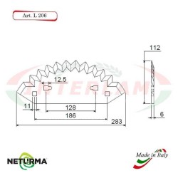 L206 - Lama per Carri UNIFEED - Dentata - Ø112 - STORTI (5 Pz.)
