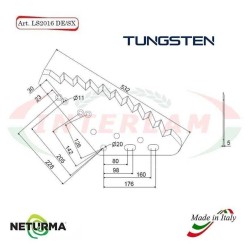 LS2016SX - TUNGSTENO - Lama Per Carri UNIFEED Verticale - AFT - (5 Pz.)
