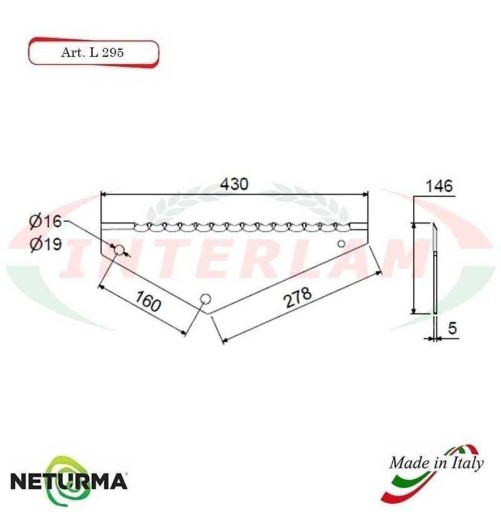 L295 - Lame per Carri Foraggeri - comp. MORRA - (5 Pz.)