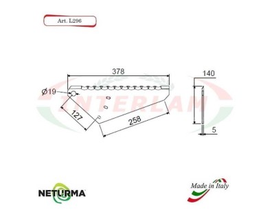 L296 - Blades for forage wagons - Toothed - Ø140 - MARANGON (1 Pcs.)
