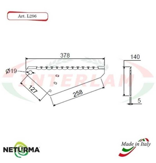 L296 - Blades for forage wagons - Toothed - Ø140 - MARANGON (1 Pcs.)