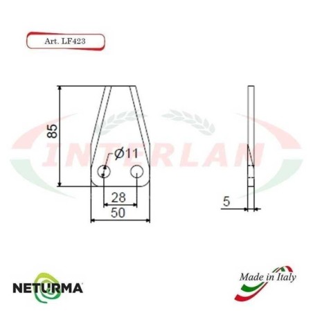 Knives for unifeed trailers and silage wagons  Straight LF 423 -25 Pcs