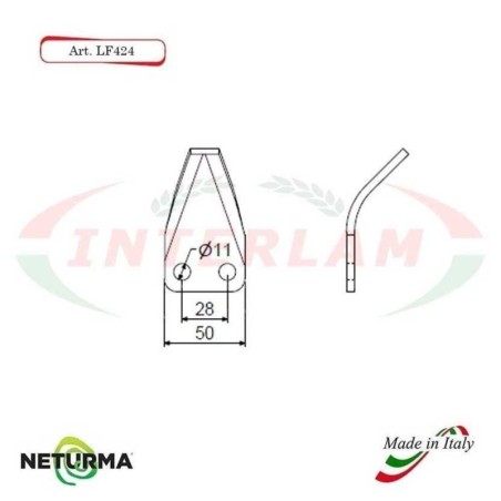 Knives for UNIFEED trailers and SILAGE wagons CURVE LF 424 - 25 Pcs