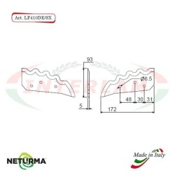 LF410SX - Lama per FRESA Carri UNIFEED DENTATA - SGARABOLDI