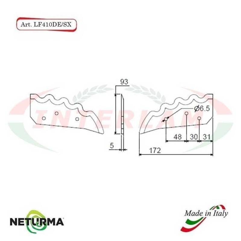 LF410SX - Lama per FRESA Carri UNIFEED DENTATA - SGARABOLDI