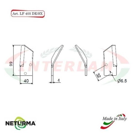 LF405SX - Lama per FRESA Carri UNIFEED PIEGATA - AGM - (25 Pz.)