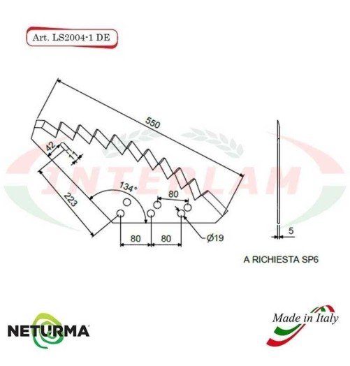 LS2004-1-DX - Lama per Carri UNIFEED - UNIFAST - ITALMIX - STORTI - (5 Pz.)