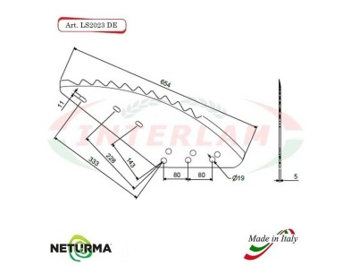 LS2023DX - Lama per Carri UNIFEED - STORTI - (5 Pz.)