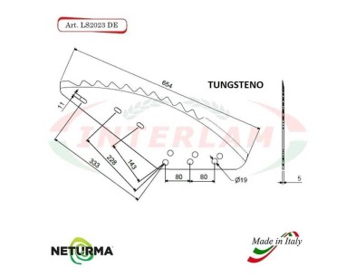 LS2023DX - TUNGSTENO - Lama per Carri UNIFEED -STORTI - (3 Pz.)