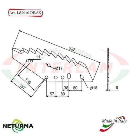 LS2010SX - Lama per Carri UNIFEED - KUNH Unificata - (5 Pz.)