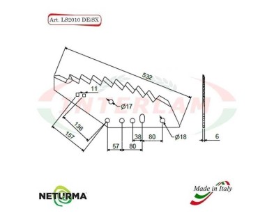 LS2010DX - Lama per Carri UNIFEED - KUNH Unificata - (5 Pz.)