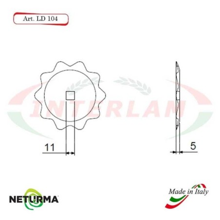 LD104 - Knife for mixer wagons  UNIFEED - Toothed - Ø95 - (25 Pcs.)