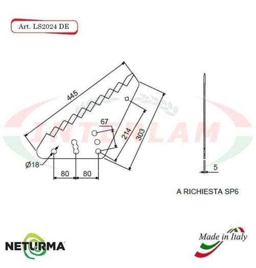 LS2024DX - Lama per Carri UNIFEED - STORTI - (5 Pz.)