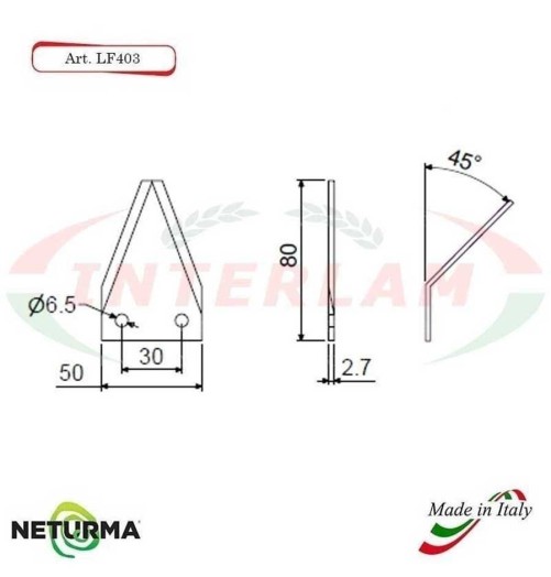 LF403 - Lama per FRESA Carri UNIFEED - (25 Pz.)