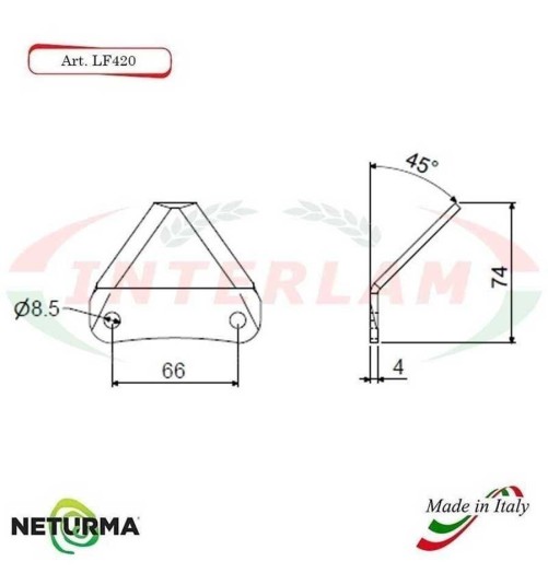 Lama per FRESA Carri UNIFEED LF 420 - PIEGATA 45° - STORTI