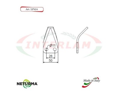 Knives for UNIFEED trailers and SILAGE wagons CURVE LF 424 - 25 Pcs