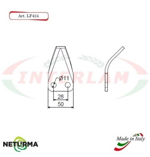 LF424 - Lama per FRESA Carri UNIFEED CURVA - SILOKING - (25 Pz.)