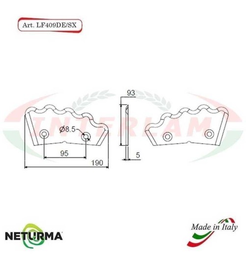 Knives for UNIFEED trailers and SILAGE wagons TOOTHED LF 409 DX