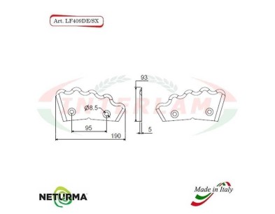LF409SX - Lama per FRESA Carri UNIFEED DENTATA  - PAGLIARI