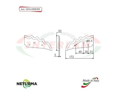 LF410DX - Lama per FRESA Carri UNIFEED DENTATA - SGARABOLDI