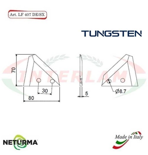 LF407DX - TUNGSTEN - Knives for UNIFEED trailers and silage wagons -  SITREX - (25 Pcs.)