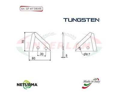 LF407SX -TUNGSTENO - Lama per FRESA Carri UNIFEED - AGM - (25 Pz.)