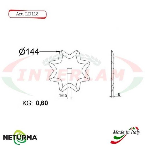 LD113 - Lama per Carri UNIFEED - Dentata - Ø144 - SEKO - (25 Pz.)
