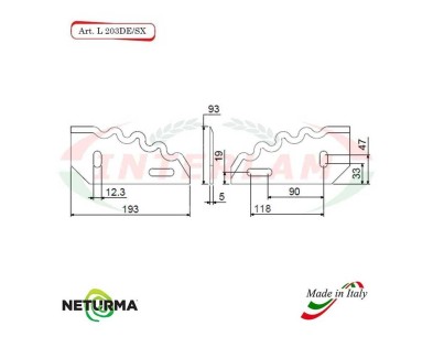 L203DX - Lama per Carri UNIFEED - Dentata - Ø93 - RBS - (10 Pz.)