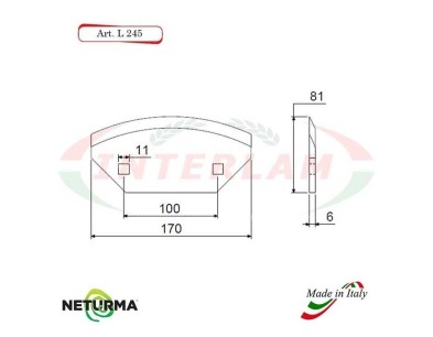 L245 - Knife for mixer wagons UNIFEED - Smooth - Ø81 - STORTI -10 Pcs.
