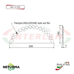 L212 - Knife for mixer wagons UNIFEED - Toothed  - Ø140 - MARMIX - No holes - (5 Pcs.)