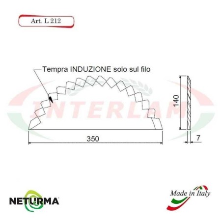 L212 - Knife for mixer wagons UNIFEED - Toothed  - Ø140 - MARMIX - No holes - (5 Pcs.)