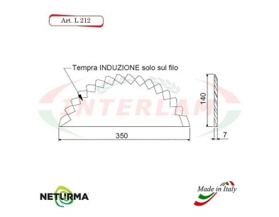 L212 - Knife for mixer wagons UNIFEED - Toothed  - Ø140 - MARMIX - No holes - (5 Pcs.)