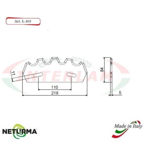 L403 - Knife for mixer wagons UNIFEED Toothed - Ø84 - NUTRISERVICE