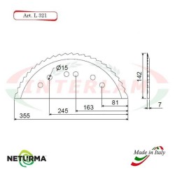 L321 - Lama per Carri UNIFEED - Dentata - Ø142 - MARMIX - ALIECO - (5 Pz.)