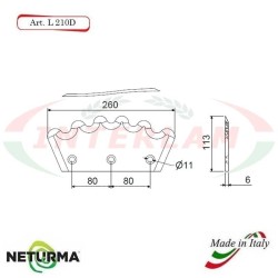 L210SX - Lama per Carri UNIFEED - Dentata  Ø113 - PAGLIARI