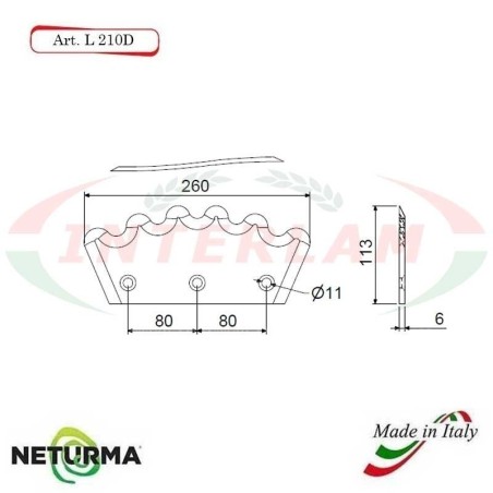 L210SX - Lama per Carri UNIFEED - Dentata  Ø113 - PAGLIARI