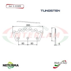 L210SX - TUNGSTENO - Lama per Carri UNIFEED - Dentata  Ø113 - PAGLIARI