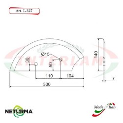 L327 - Lama per Carri UNIFEED - Liscia - Ø140 - MARMIX - ALIECO - (2 Pz.)