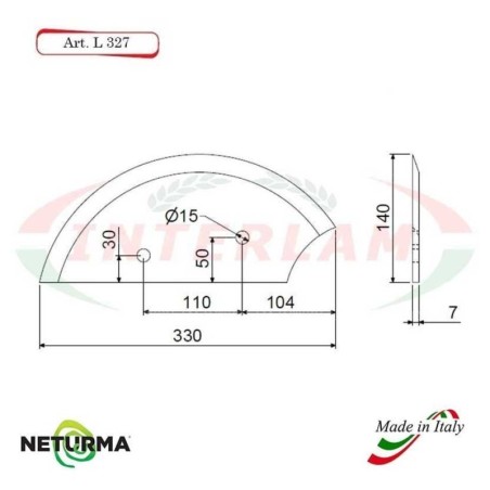 L327 - Lama per Carri UNIFEED - Liscia - Ø140 - MARMIX - ALIECO - (2 Pz.)