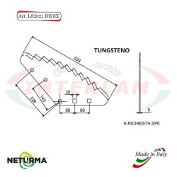 LS2021DX - TUNGSTENO - Lama per Carri UNIFEED - FARESIN - (5 Pz.)