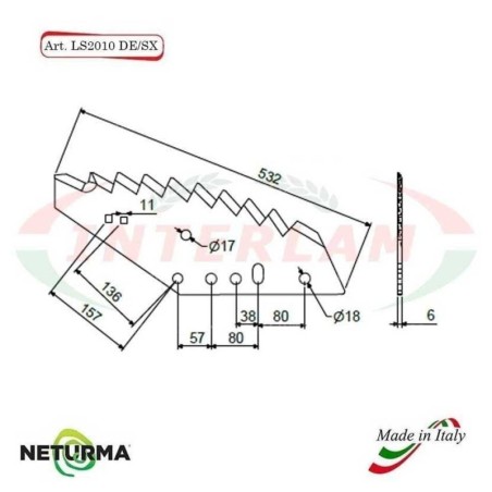 LS2010SX - Lama per Carri UNIFEED - KUNH Unificata - (5 Pz.)