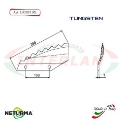 LS2015SX - Tungsteno  - Lama per Carri UNIFEED  - Piegata - TRIOLET - (5 Pz.)