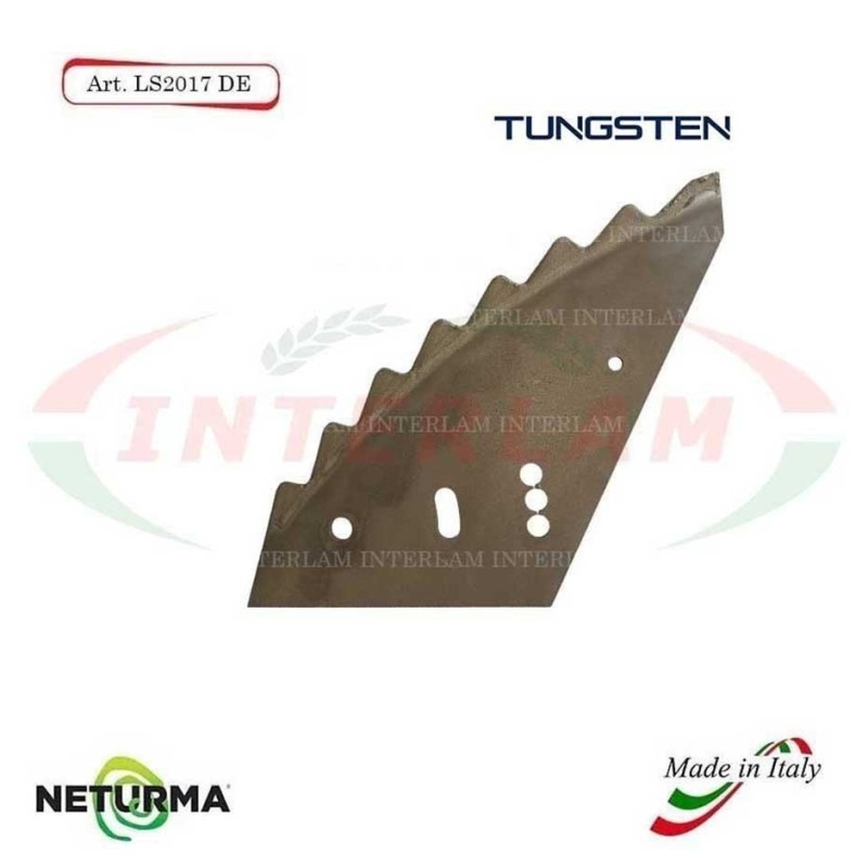 LS2017DX - TUNGSTEN - Right - Knife for mixer wagon UNIFEED - Vertical - Toothed -SILOKING  - (5 Pcs.)