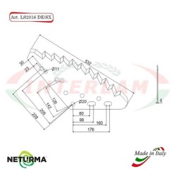 LS2016SX Knife for mixer wagon UNIFEED Vertical - AGM - (5 Pcs.)