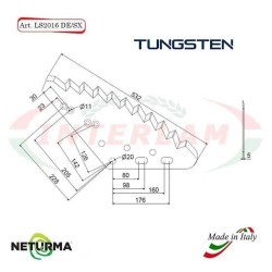 LS2016DX - TUNGSTENO - Lama Per Carri UNIFEED Verticale - ITALMIX - (5 Pz.)