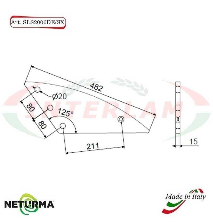 SLS 2006 DE/SX - SUPPORTO per Lame Carri UNIFEED - LAZZARONI - SUPERTINO - (3 Pz.) SLS 2006 DE/SX - SUPPORTO per Lame Carri UNIFEED - LAZZARONI - SUPERTINO - (3 Pz.)