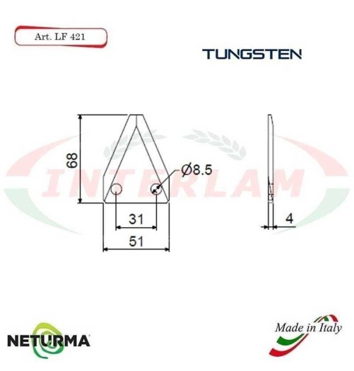 LF421T - TUNGSTEN - Knives for unifeed trailers and silage wagons - STORTI - (25 Pcs.)