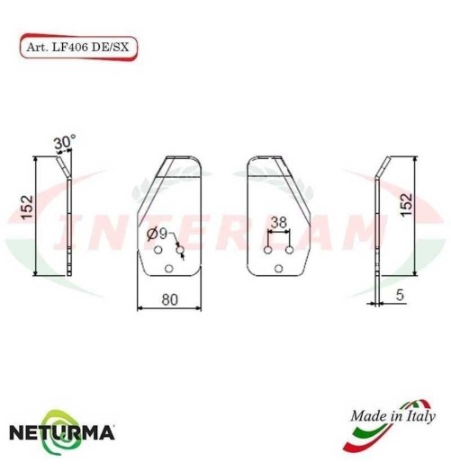 Lama per FRESA Carri UNIFEED LF 406 SX PIEGATA 30°  - (10 Pz.)