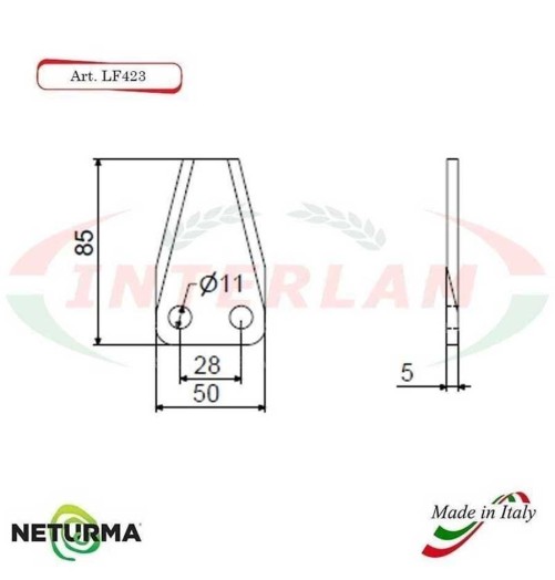 LF423 - Lama per FRESA Carri UNIFEED DRITTA - SILOKING - (25 Pz.)